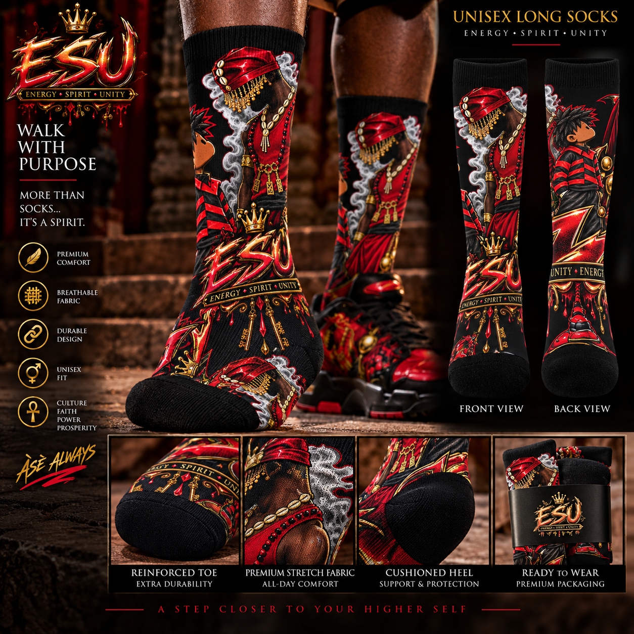 "ESU" Unisex Long Socks